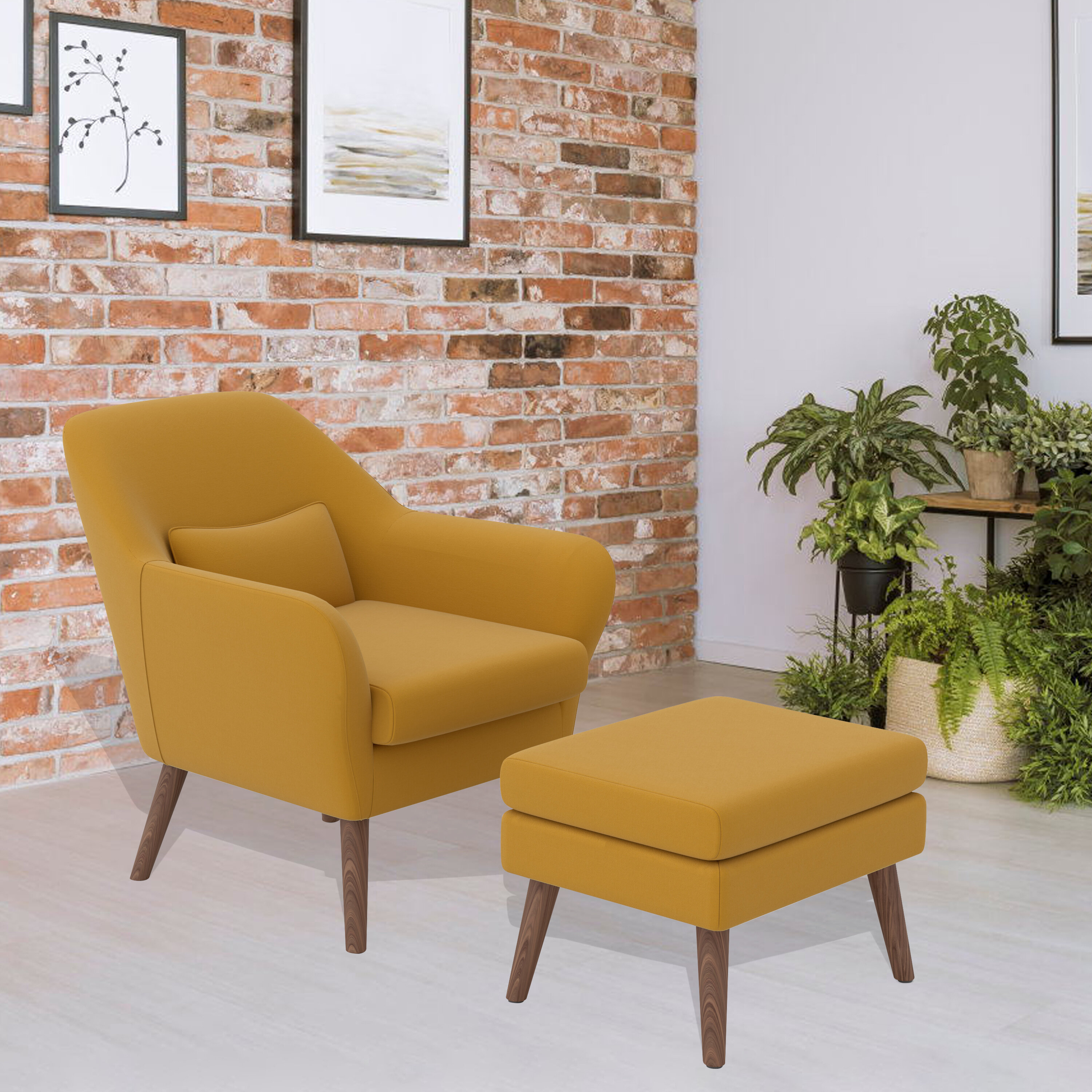 wayfair armchair and footstool