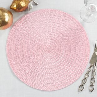 Placemat Place Doilies Ø 38 cm Round Pink Coasters Table Mat Washable PVC 