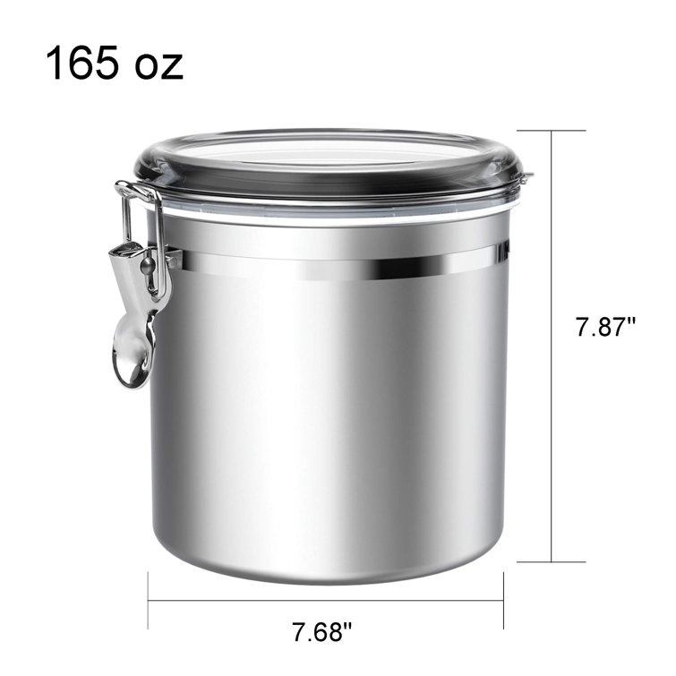 Canisters Sets For The Kitchen Counter, 10-Piece Stainless Steel Canisters W/Glass Lids & Measuring Cups - Airtight Food Storage Containers For Tea ...