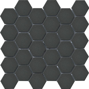 Large Black Hexagon Tile Wayfair Urban 2 X Porcelain Mosaic Tile In Charcoal Black Hexagon