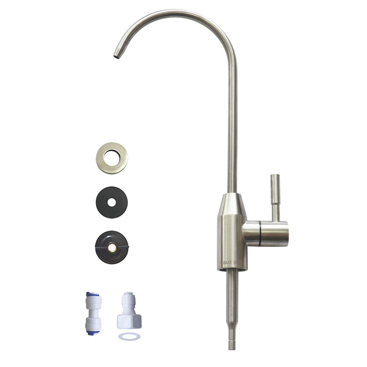 Drinking Water Faucet, Kitchen Sink Faucet Beverage Faucet For Drinking Water Purifier Filter Filtration System, 1/4-inch Tube, Lead-free, Brushed ...