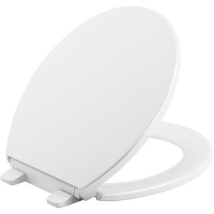 18" WHITE MDF BATHROOM WC TOILET SEAT WITH UNIVERSAL FITTINGS ADJUSTABLE HINGES 