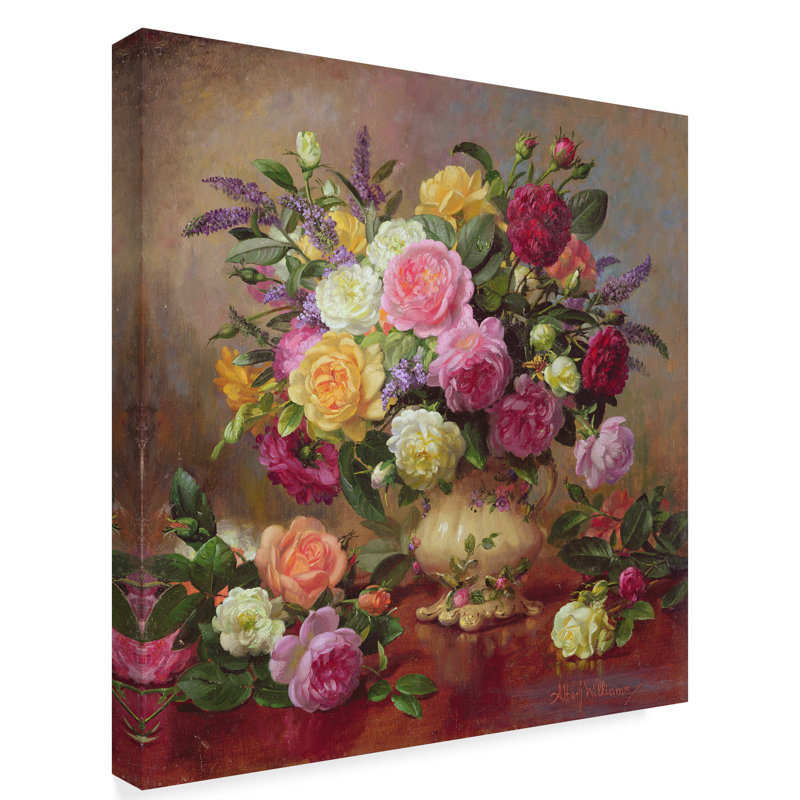 Trademark Art Roses From A Victorian Garden Oil Painting Print