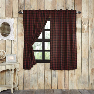 Check Plaid Tiebacks Holdbacks Included Curtains Drapes You