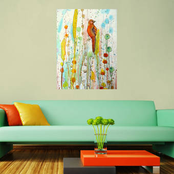 My Wonderful Walls Bird And Flower Watercolor Painting Ordinary Day By Sylvie Demers Wall Decal Wayfair