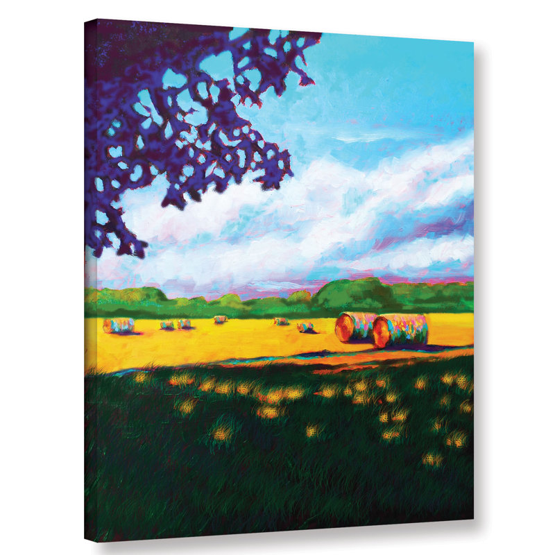 Latitude Run Exeter Hay Bales Painting Print On Wrapped Canvas Wayfair