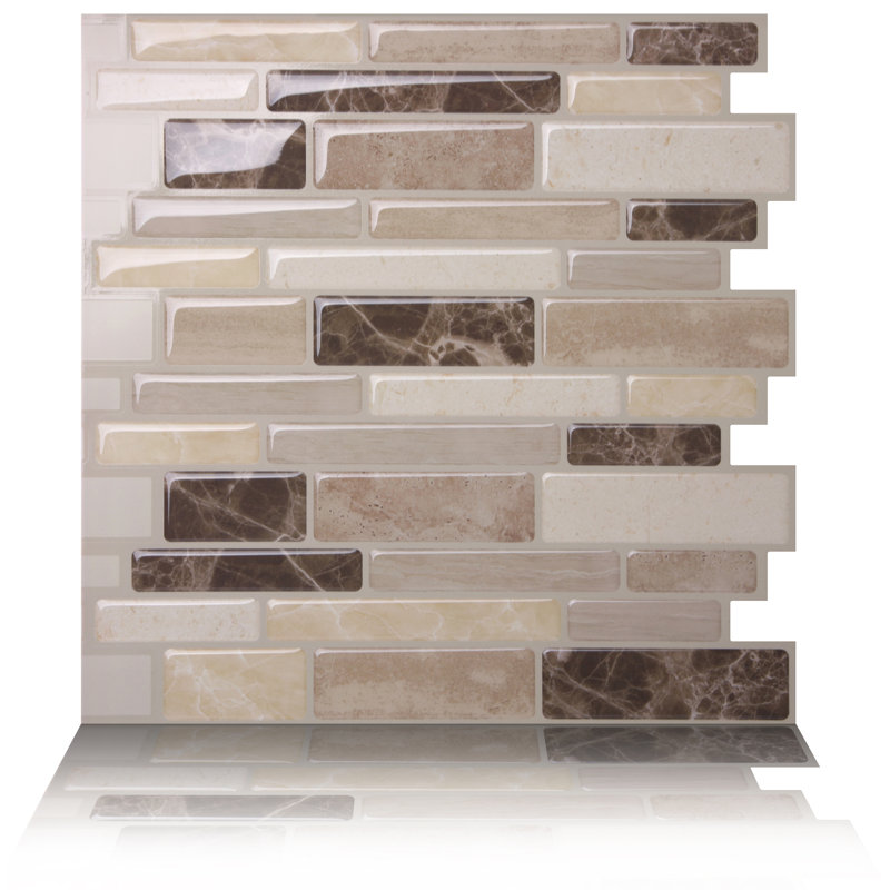 Tictactiles 10 X 10 Pvc Peel Stick Mosaic Tile In Brown Cream Reviews Wayfair
