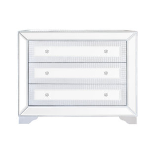 Quill Mirrored 3 Drawer Cabinet By House of Hampton Quill Mirrored 3 Drawer Cabinet By House of Hampton
