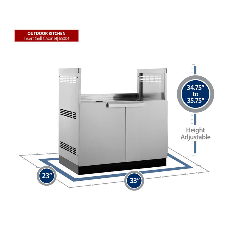 Newage Products Outdoor Kitchen 33 W X 23 D Stainless Steel Insert Grill Cabinet Reviews