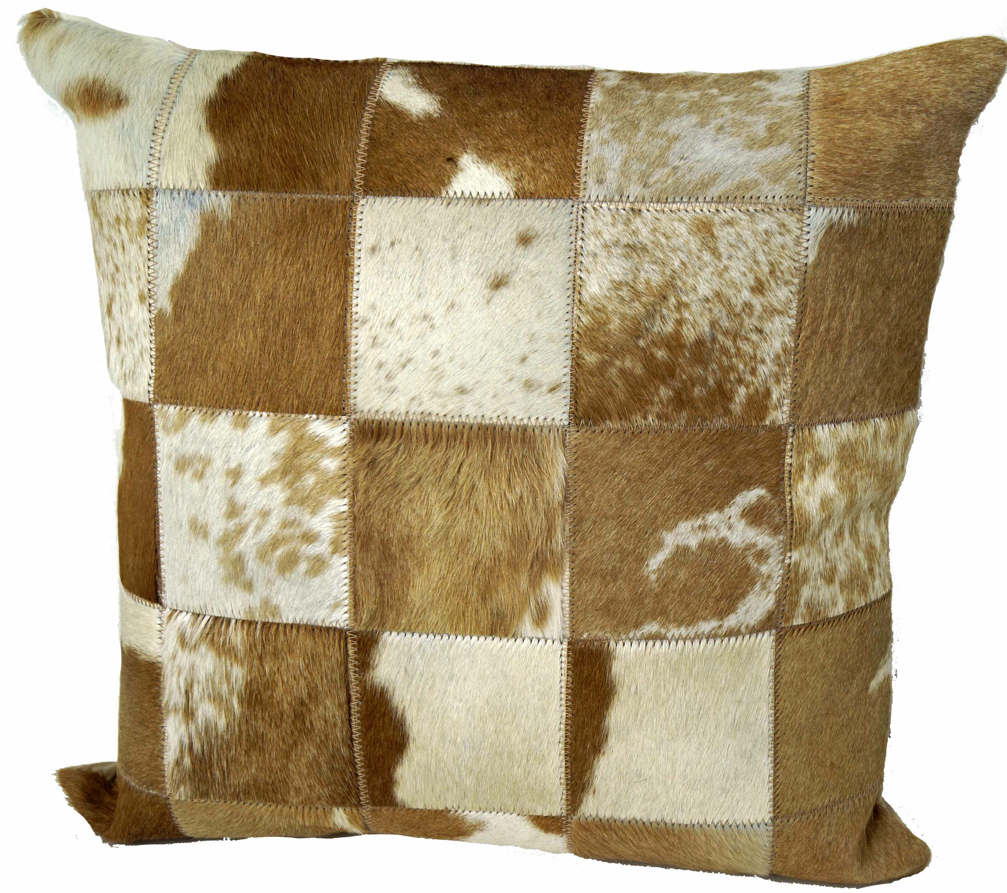 leather patchwork pillow