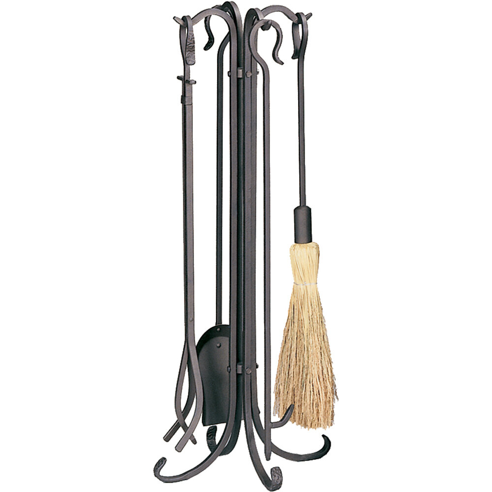 Uniflame Bronze Heavy Weight Rustic 5 Piece Fireplace Tool Set