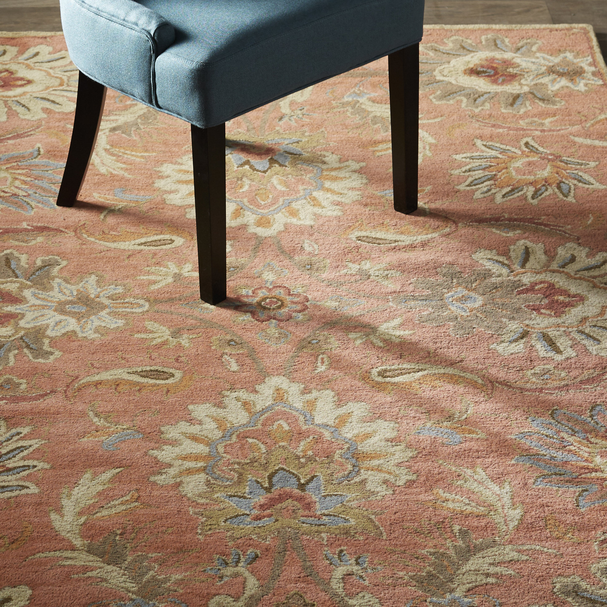 Aaron Hand Tufted Wool Burnt Orange Area Rug