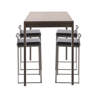 Gary Industrial 5-Piece Counter Height Dining Set