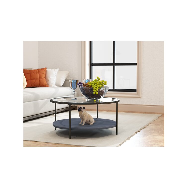 Details about   Metal Coffee Table Foldable Round Living Room Side Table Detachable Tray Rack 