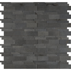 Neptune 3D Interlocking Honed Basalt Mosaic Tile in Blue