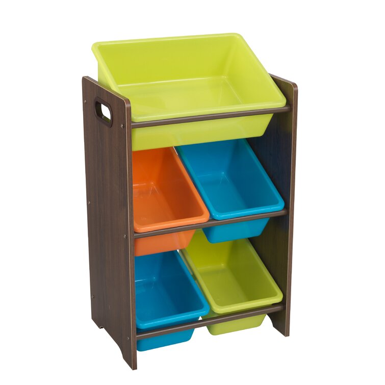 kidkraft 7 plastic bin storage unit