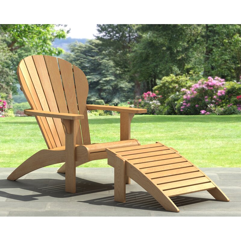 Highland Dunes Irvine Solid Wood Adirondack Chair with ...