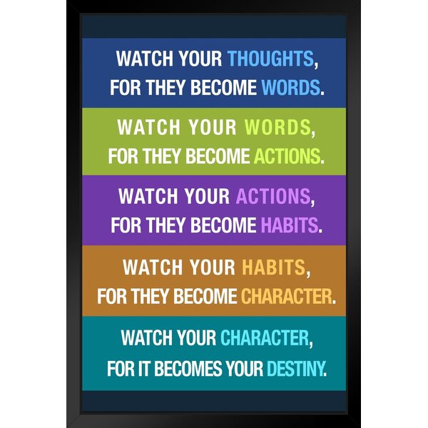 Frame Quote Poster Success Motivation Print Life QUALITY OF YOUR THOUGHTS