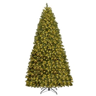 8ft Pre-lit 8 Pre-lt Sparkling White Christmas Tree with LED light and Metal Stand