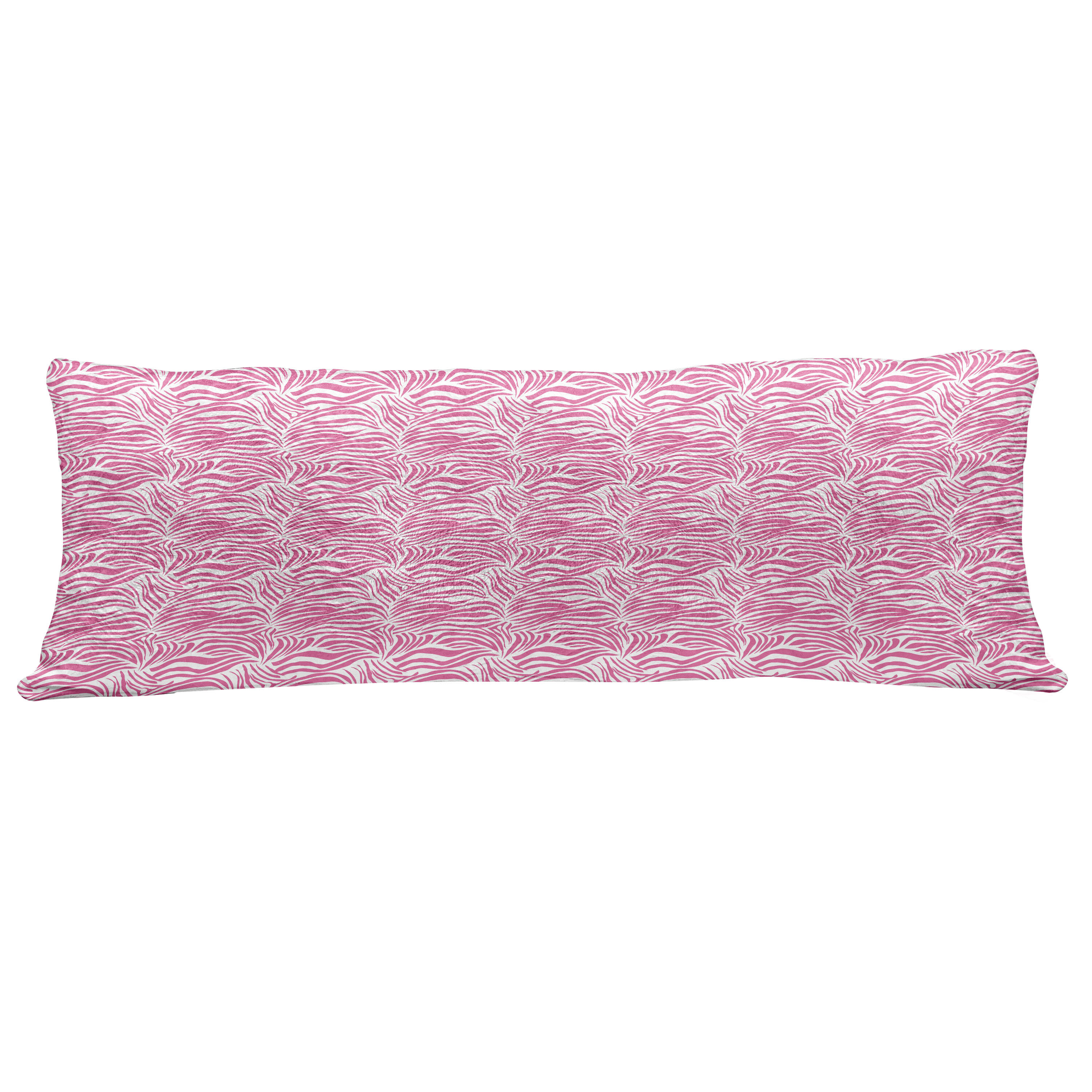 Zippered Hot Pink and White Zebra Design Reversible Soft Pillow Cover Case 