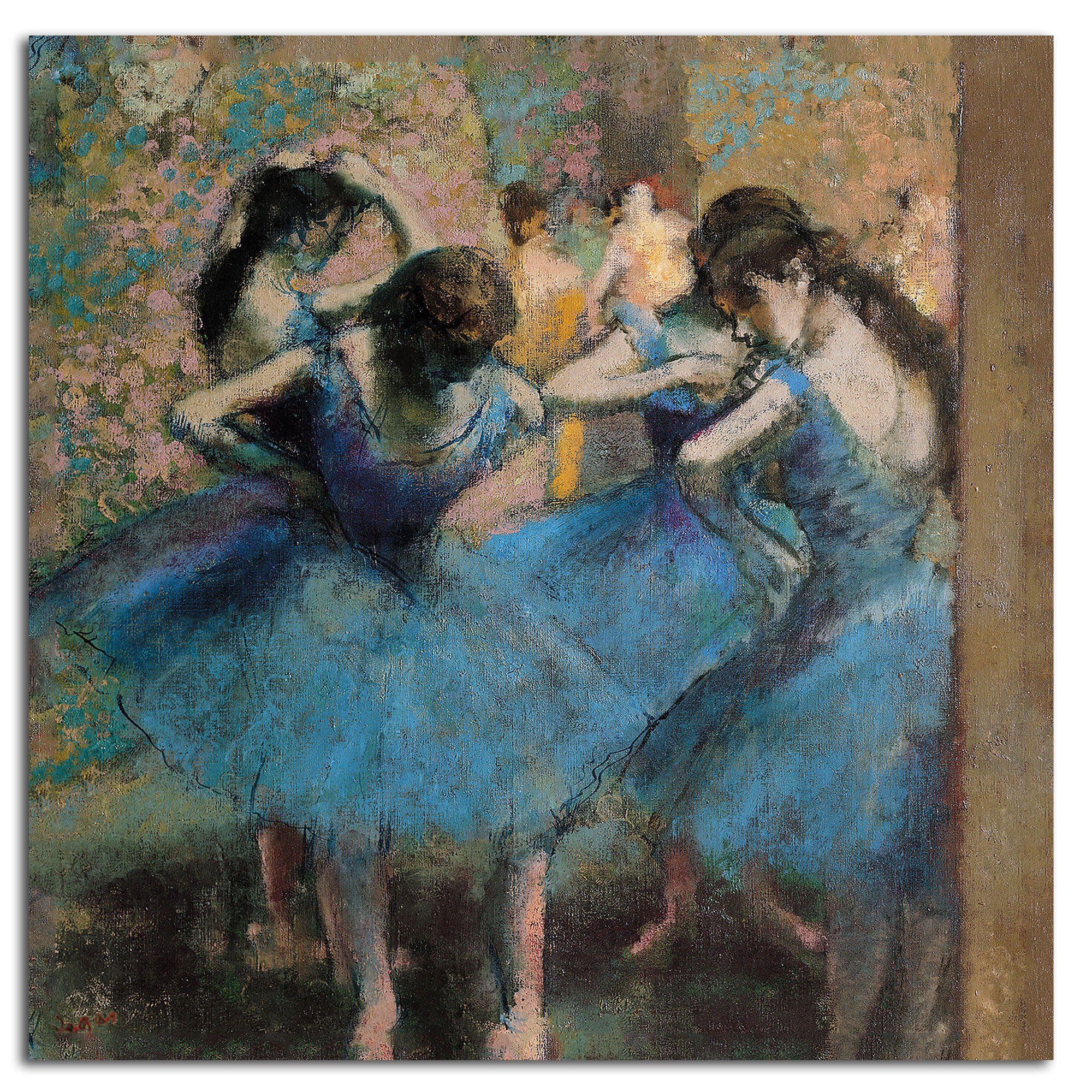 BALLET DANCER WITH HANDS ON HIPS EDGAR DEGAS PAINTING ART REAL CANVAS PRINT