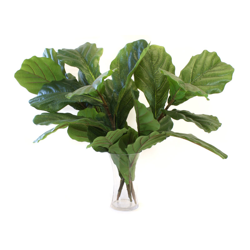 Bayou Breeze Faux Fiddle Leaf Fig Branch In Decorative Vase Wayfair