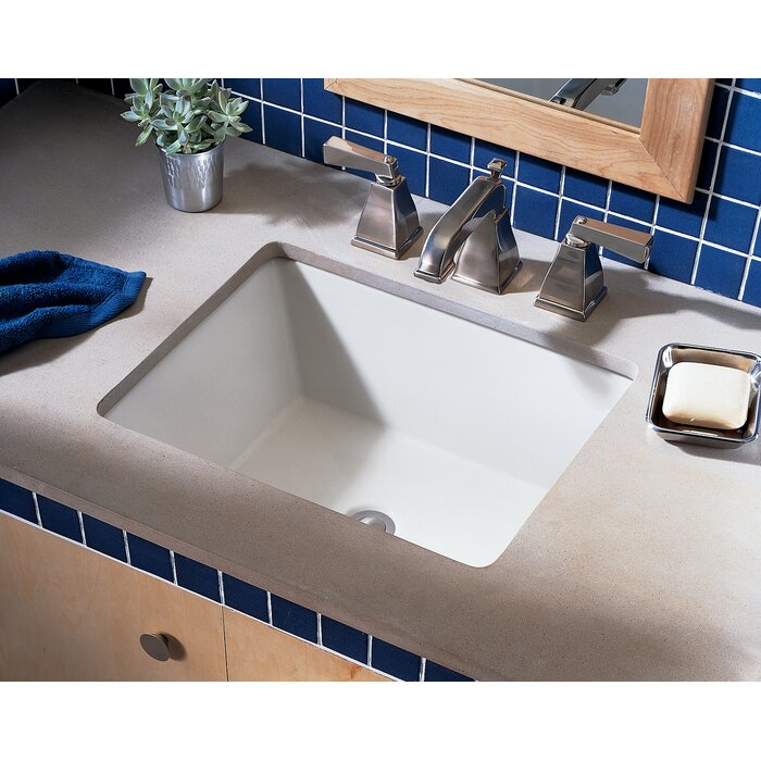 Boulevard Ceramic Rectangular Undermount Bathroom Sink With Overflow