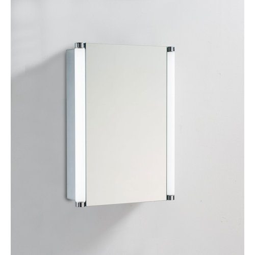 Chouinard 50 x 50cm Surface Mounted Mirror Cabinet with LED Lightning Belfry Bathroom