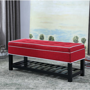 Go to store & view more images Alcott Hill Chastain Piping Tufted Shoe Upholstered Storage Bench
