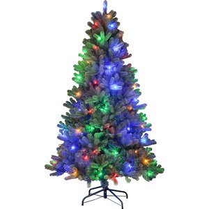 Snowtime 6.6' Green Pre-Lit Rocky Mountain Artificial Christmas Tree with 350 Color LEDs