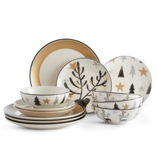 06 Dinnerware Set Ceramic Plate Set Multicolor Dishes Set Flower Shaped Tableware Set 