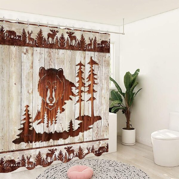 Primitive Spice Shower Curtain 72" Brown Red Park Designs Bathroom Decor 