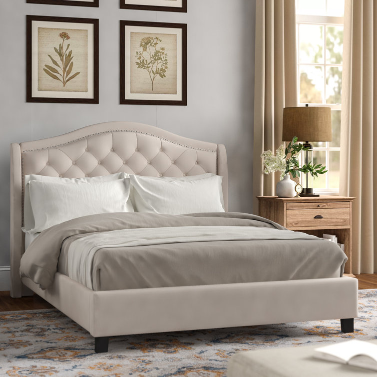 Three Posts Laron Queen Tufted Upholstered Low Profile Platform Bed Reviews Wayfair