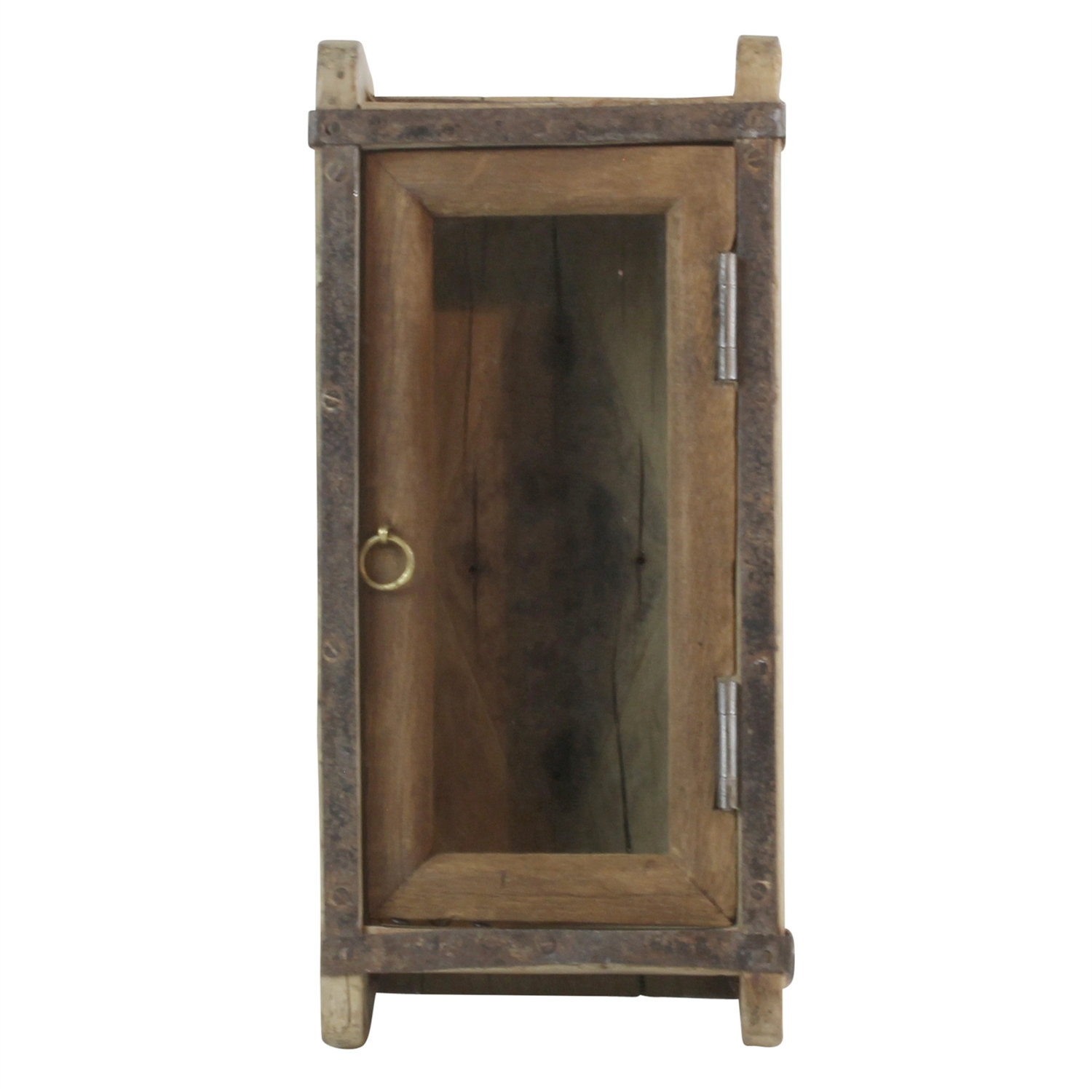Millwood Pines Welles Brick Mold Cabinet With Glass Door Wayfair