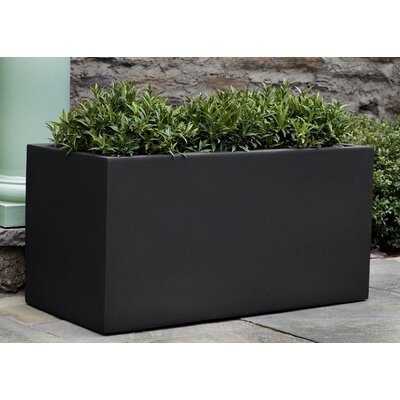 Sandal Fiber Clay Composite Planter Box Campania International Color: Onyx Black Lite, Size: 59