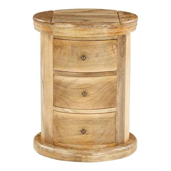 Hazelwood Home Country Style Petite Slim 3 Drawer Bedside Table