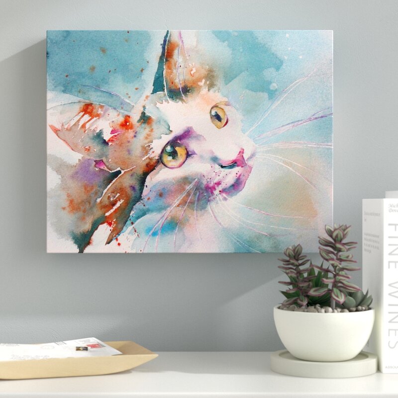 Cat Wall Decoration - Cat 15 Painting Print on Wrapped Canvas