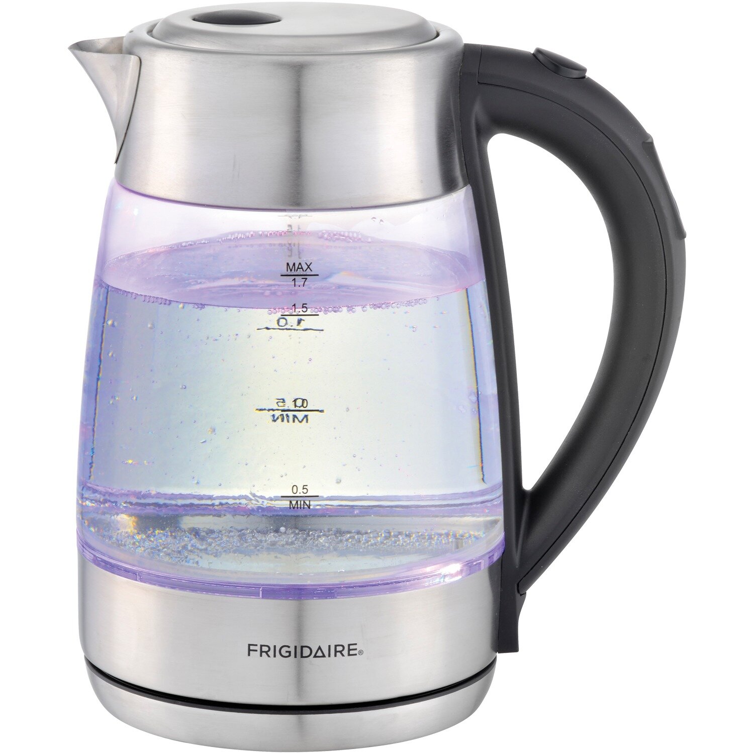 Electric Glass Kettle 1.2 Liter Blue Led Illuminated Portable Office Auto Power Off Stainless Steel Quick Boil Tea Jug Kettle Silver