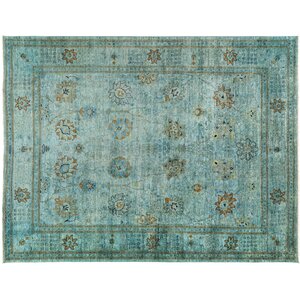 One-of-a-Kind Vibrance Hand-Knotted Blue Area Rug