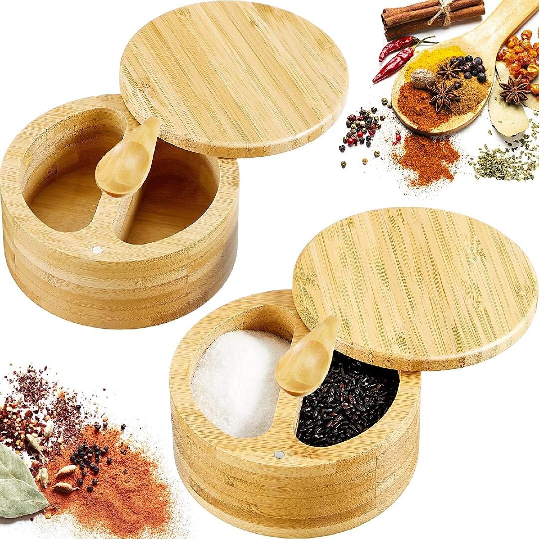 1pc Bamboo Storage Box Durable Storage Case Spice Box for Kitchen