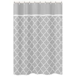 Sweet Jojo Designs Trellis Brushed Microfiber Single Shower Curtain ...