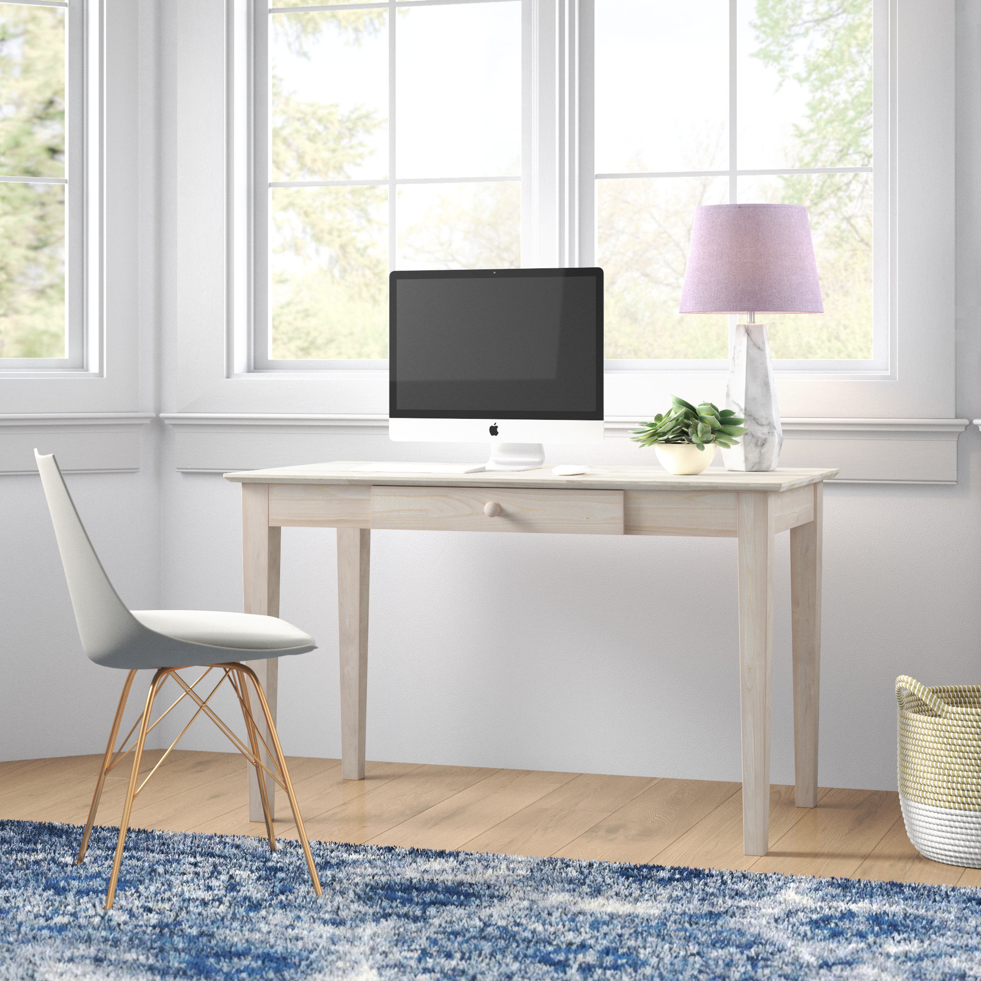 hardwood white desk