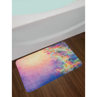 Deep Purple Bathroom Rugs Wayfair Watercolor Marigold And Purple Bath Rug