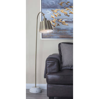 Breakwater Bay Brady Metal Marble 55 Arched Floor Lamp Wayfair
