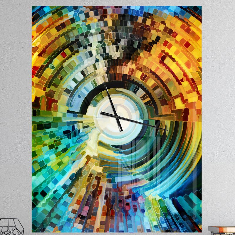 Fused Glass Wall Art - Paths of Glass Wall Clock