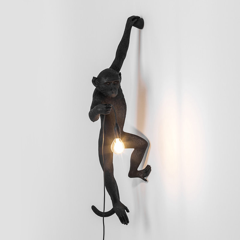 Bloomsbury Market Monkey 1 Light Black Armed Sconce Wayfair Monkey 1 Light Black Armed Sconce