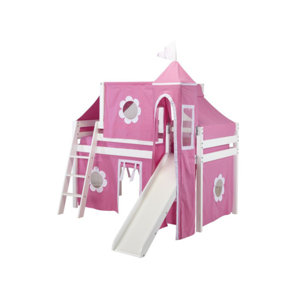 Kids Fun Princess Twin Low Loft Bed by Maxwood Furniture