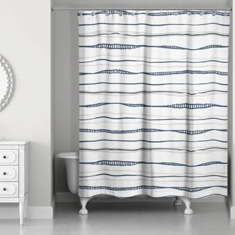 Rippled Stripe 100 Cotton Single Shower Curtain Hooks Reviews