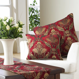 Textured Basktet Weave Chenille Upholstery Curtains Cushions Covers Red Fabric