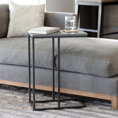 gateshead jamestown c-shaped for accessability side end table ashwood rustic wood grain and metal